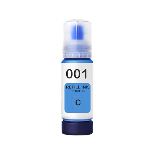 Image of 001 Ink Compatible with Epson L3110, L3150, L3152, L3156, L3210, L3211, L3215, L3216, L3250, L3252, L4260, L5190, L1110, L4150, L6170, L4160 Printer (001 Cyan Ink 1 Pcs)
