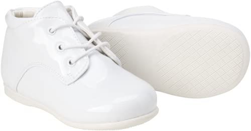 Josmo Baby Boys’ Dress Shoes – High Top Ankle Support Walking Shoes (Infant/Toddler), Size 4 Toddler, White Patent #TOP3