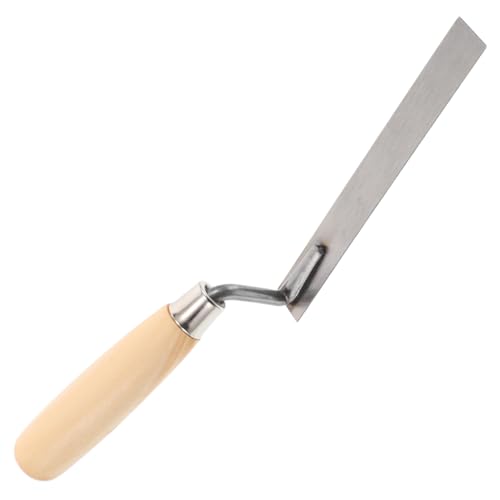 HOLIDYOYO Paleta Multiusos De Acero Inoxidable Para Esquinas, Para Enlucir Y Alicatar, Llana De Albañilería Con Mango De Madera De 2 Cm.