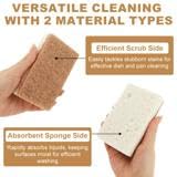 Image of 12pcs Natural Sponges for Dishes, Super Absorption Cleaning Sponges Kitchen Sponge, Non-Scratch Scouring Pads, Dual Sided Dish Sponge for Washing Pots Pans Sinks Stoves(Brown+White)