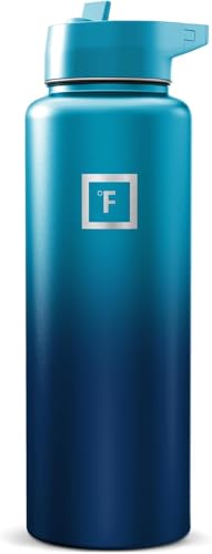 Image of IRON FLASK 40 oz Wide Mouth Water Bottle with Straw | Insulated Stainless Steel Sports Water Bottle with Leakproof Straw Lid - BPA Free, Cold 24 Hrs, Sweat Free (Dark Night)
