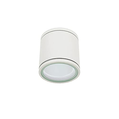 Lampo Lampada GU10 Cilindro IP54 Plafone Tondo A Superficie Da Soffitto In Alluminio Da esterno - Bianco