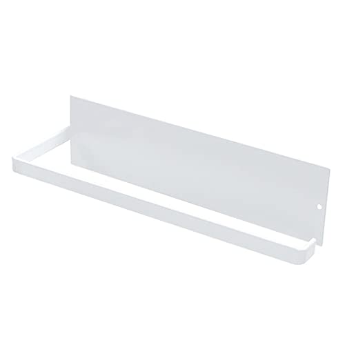 Kitchen Roll Holder Paper Holders Towel Rack Carbon Steel Self Adhesive Under Cabinet Wall Mounted Non Drilling Foil Cling Film Dispenser for Bathroom,Refrigerator,Sink,Toilet Paper Storage(White)