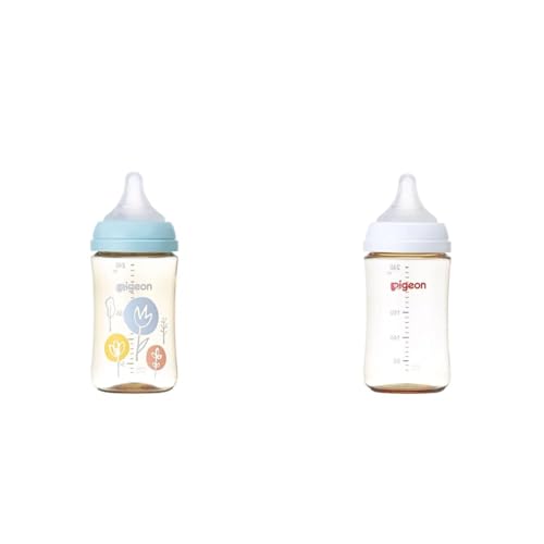 【セット買い】ピジョン 母乳実感 哺乳びん 240ml 3ヵ月頃~ 上質なプラスチック Flower 医療機関にも採用 軽くて割れにくい (PPSU) + 母乳実感 哺乳びん 240ml
