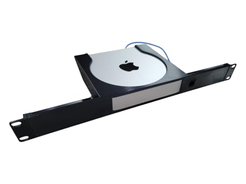 19-Inch Rack Mount for Apple Mac mini M2 M1 2011-2023 1U Front Network Port with Keystone and Cable Included (Black)