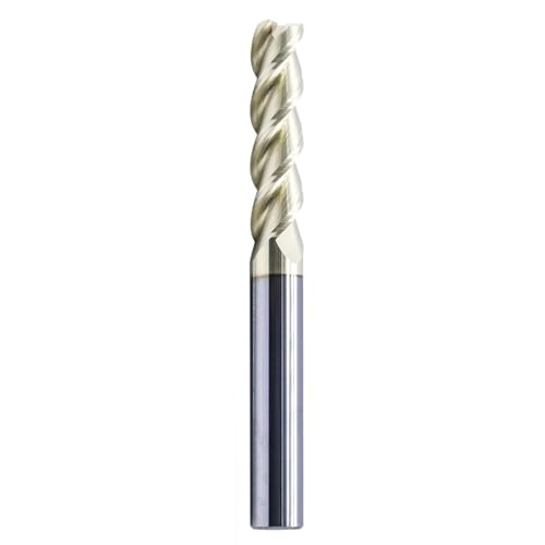 Image of 3 /8 inch 3 Flute Carbide Square End Mill for Aluminum, 3-1 /2 inch OAL, ZrN Coated | 45 Degree Helix, Solid Carbide Long End Mill, 3 /8 inch Cutting Diameter, 3 /8 inch Shank Diameter, 1-1 /2 inch Length of Cut