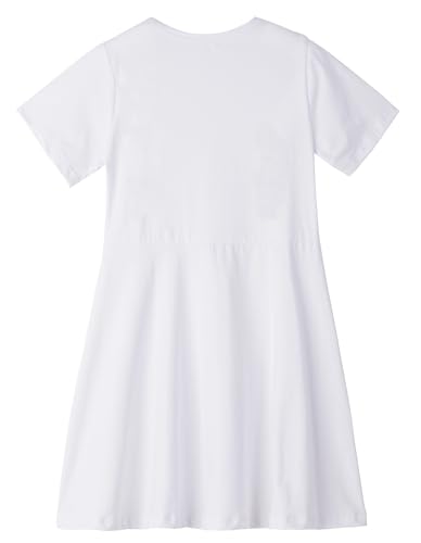 Niyage Toddler Girls Cotton Short Sleeve Dress Loose Casual A-Line Skater Dresses2