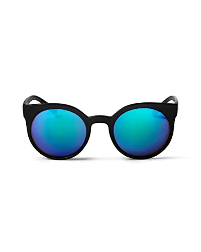Cheapo Padang Sunglasses - Black/Blue Mirror