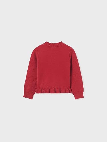 Abel & Lula Structured Knit Turtleneck for Girls Raspberry2