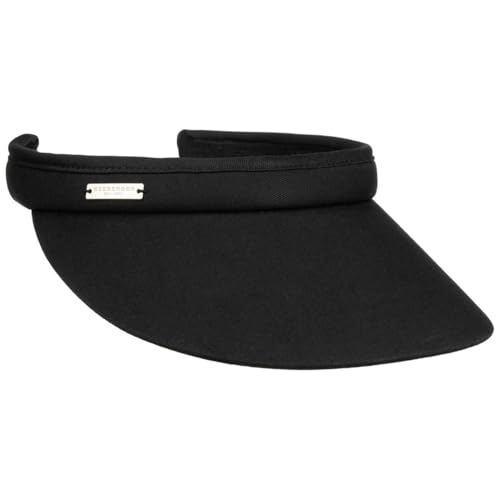 Seeberger Azalee Visière pare-soleil en coton pour femme - Noir - Taille Unique