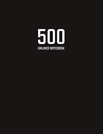 500: Large Unlined Notebook with Numbered Pages and Fillable Table of ...