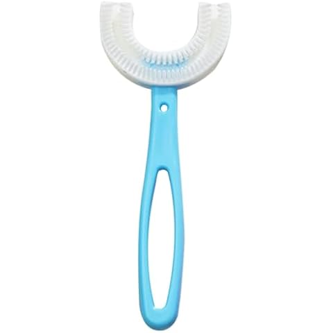Kapmore Ergonomic Silicone Toothbrush for Whole Mouth: Cute Smooth Safe Washable Oral Cleaner for Teeth with U-Shape Manual Design Cover