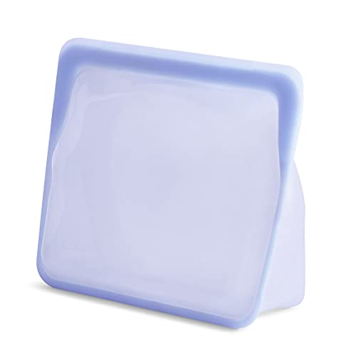 Image of Stasher Platinum Silicone Food Grade Reusable Storage Bag, Amethyst (Stand-Up Mid) | Reduce Single-Use Plastic | Cook, Store, Sous Vide, or Freeze | Leakproof, Dishwasher-Safe, Eco-friendly | 56 Oz
