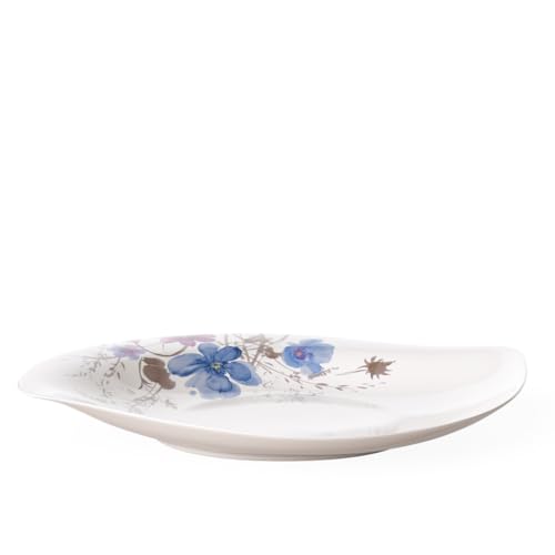 Villeroy & Boch Mariefleur Gris Serve & Salad Coupelle plate, Porcelaine Premium, Blanc/Multicolore