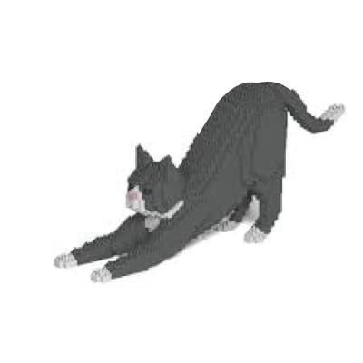 ADULT PUZZLE TO BUILD STRETCHING GREY TUXEDO CAT 1420 PIECES FOR 14 YEARS AND OVER ONLY