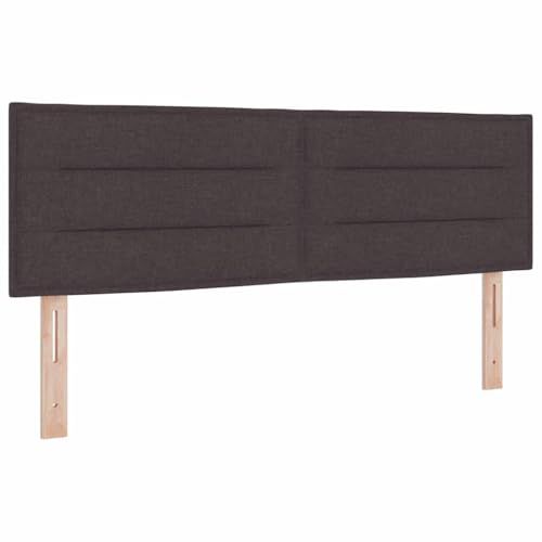vidaXL Cabecero con cabecera Marrón Oscuro 160 cm Cuero sintético, Dormitorio Moderno, Cama Rectangular, cabecera tapizada, Ajustable, Cuero sintético, Estructura de Pino