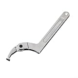 Verstellbarer Hakenschlüssel, quadratischer Kopf, geschmiedeter Chrom-Vanadium-Stahl, C-Form, Werkzeug für Stoßdämpfer, Mutter, Wasserzähler (51–121 mm)