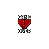 Game Over Pixelated 8-Bit Heart Enamel Pin, Broken Heart Pixel Pin Brooch, Retro Gaming Badge Brooch, Geek Badge For Gamer Video Game Lover, Retro Gamer Gift, Nostalgic Gaming Humor Decorative Jewelry Accessories