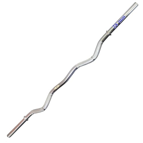 Image of Gyming World ( 4 feet ) Solid zigzag 28 mm Thickness Barbell | Standard zigzag weight bar | with 2 spring Locks