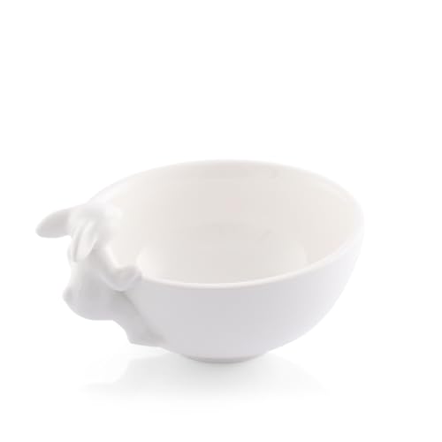 Arthur Court 313PBN White Stoneware Climbing Bunny Small Bowl, Perfect For Easter Candy/Dips thumb #2