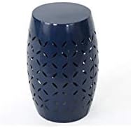 Christopher Knight Home Lilac Outdoor 12" Iron Side Table, Dark Blue