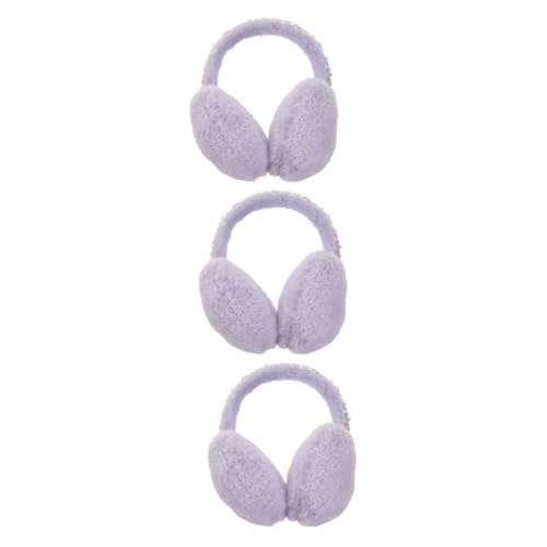 Orejeras térmicas de invierno en forma de corazón suaves para frío exterior 3 uds