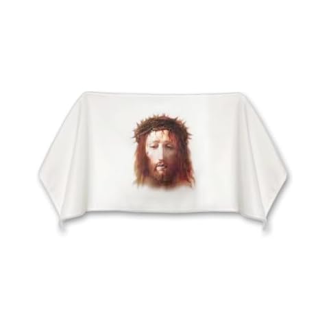 JEWSUN Holy Face Veil of Sant Veronica Church Play Wall Art Banner Saint Veil Life Size for Wearing Catholic Church Gift Christian Home Decor Cover