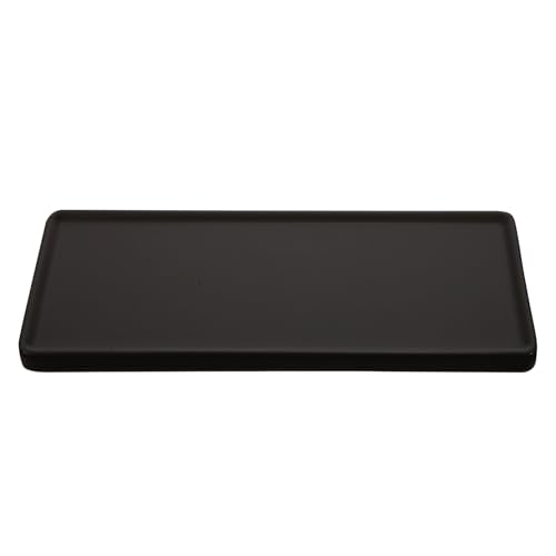 UKCOCO Plateau Rectangulaire à Sushis en Céramique Noire Mate Petite Taille Assiette à Snacks Japonaise pour Fêtes Repas et Apéritifs Bol à Nourriture Compact pour Usage Domestique