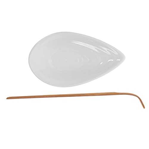 Zerodeko Tea Spoon for Loose Tea Gongfu Tea Accessories Ceramic Tea Leaf Scoop Tea Set Teacups Tea Scoop Tray