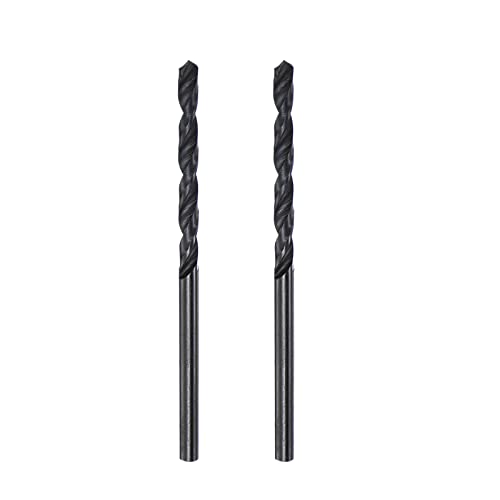 Image of sourcing map 6542 High Speed Steel Straight Shank Twist Jobber Drill Bit, Fully Ground Black Oxide Drill Bits 2.8mm Drill Diameter 59mm Total Length 2 Pcs