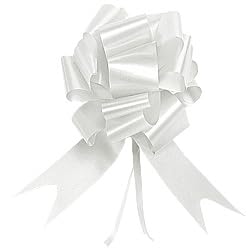 Générique Noeuds Automatiques Décoratifs en Polypro Satiné, 20 cm, Blanc, Lot de 10 (Blanc)