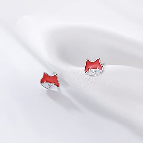 Boucles d'oreilles renard en argent 925 haut de gamme pour banquet