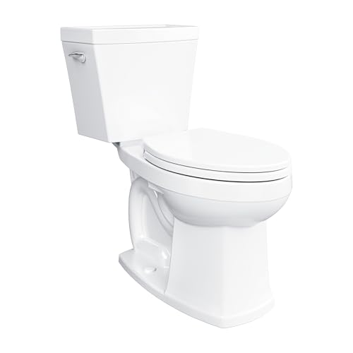 Gerber Avalanche Select 1.28 GPF Two-Piece Toilet with QuietClean Flush & KeepClean Surface, ADA Chair Height, 12-in Rough-In, Soft-Close Seat & Install Kit with Wax Ring, White, GRS48211E