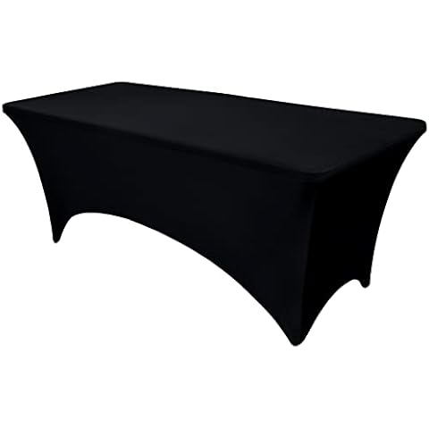 OutdoorLines Black Tablecloth for 6 Foot Rectangle Table Cover