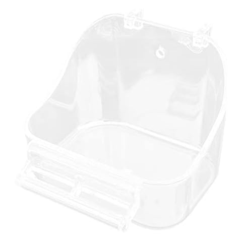 rockible 3 in 1 Feeder Parrot Feeding Station, Food Container food Dispenser for Canary, Pet Supplies, Budgie, Clear Cover
