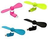 Mini USB Type C Fan, YMHML Electric Hand Micro USB Type C Portable Dock Cool Mini Fan for LG G5 G6, Galaxy S8 Plus/Note 8, Pixel, HTC 10, OnePlus 3 and Other Mobile Phone with OTG Function (4Pcs)