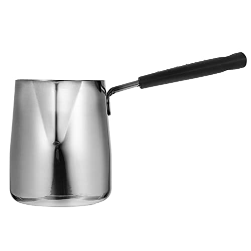 CIYODO Work on Your Milk Chocolate Pot Style Comfortable Handle Stainless Steel Milk Cup 600ml Capacity