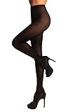Charm and Attitude Microfiber Tights for Women 40 Denier Pantyhose Semi Opaque Nylons (S, Black)