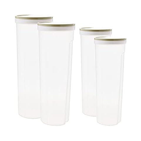 Transparent , Airtight Food Storage Containers4 Pieces 2sizes BPA Free Plastic Spaghetti Containers with Easy Lock Lids, for Kitchen Pantry Organization and Storage Cover