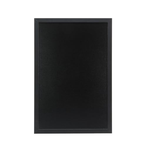 SECURIT - Pizarra de Pared "Woody" + Rotulador de Tiza Líquida - Pizarra Doble Cara - Marco en Madera Lacada - 40 x 60 cm - Negro