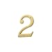 Baldwin 90672.003.CD Solid Brass House Number 2, Lifetime Polished Brass