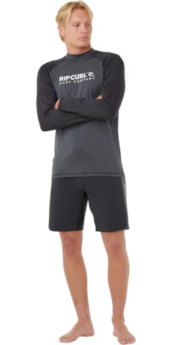 Camiseta de manga larga Rip Curl licra para hombre camiseta surf elástica color Black Marle 2