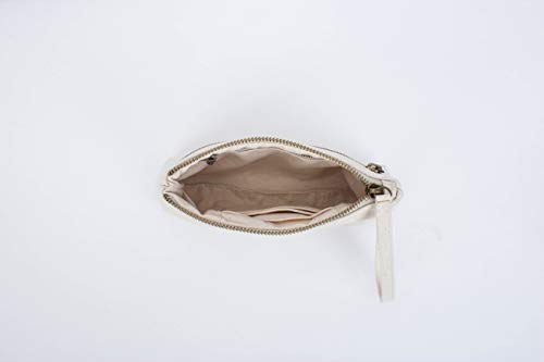 Canvas Wristlet Bag Large Clutch Wallet Purse Zipper Pouch Handbag Organizer (Beige) #TOP6