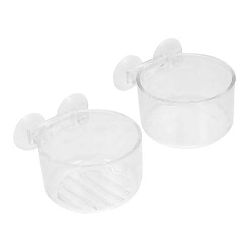 Yardwe 2pcs Fish Tank Automatic Feeder Feeder Suction Cups Plastic Aquarium Feeding Tray