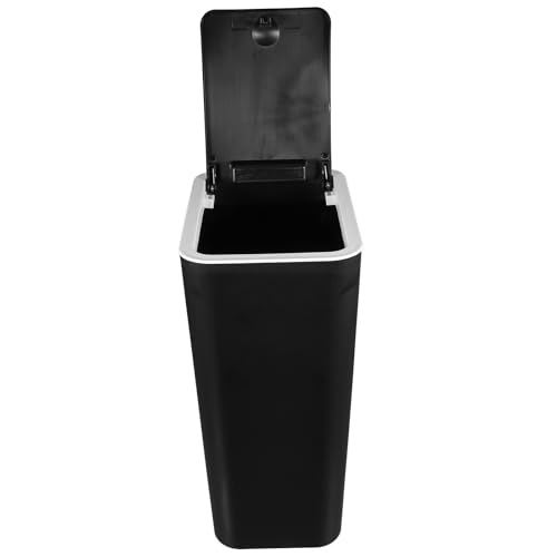 Caneca de basura con tapa y prensa 10L plástico negro
