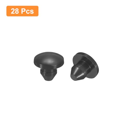 Image of uxcell 28Pcs Silicone Plugs, Rubber Round Snap in Locking Hole Plugs for 4.5mm Hole, Hole Stoppers Waterproof Hole Plug for Metal Tube, Furniture End Caps Inserts, Black