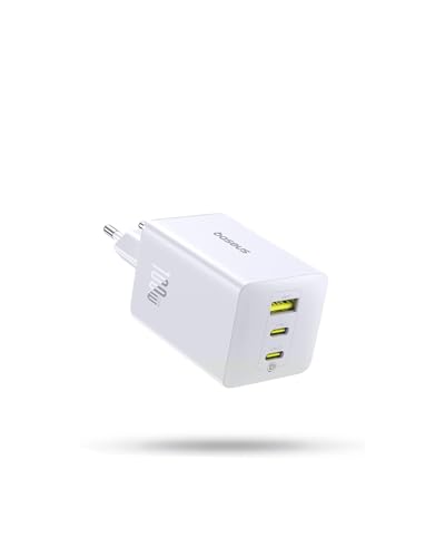 Baseus Enerfill Caricatore USB-C 100W, Alimentatore USB-C a 3 Porte, Caricatore PD con PPS, Caricatore Rapido GaN compatibile con MacBook Pro/Air, iPad, iPhone 17/16/15/14 Serie, Galaxy S25, Pixel