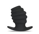 Ribbed Hollow Tunnel Silicone Rear Area Plug with Unique Design Lightweight Build BE83574F