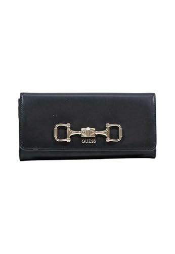 GUESS porte-monnaie Janie grand portefeuille organizer noir à rabat pour femme chic