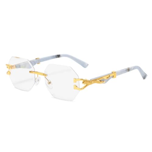 Lunettes de soleil rétro sans monture protection UV400 contre éblouissement